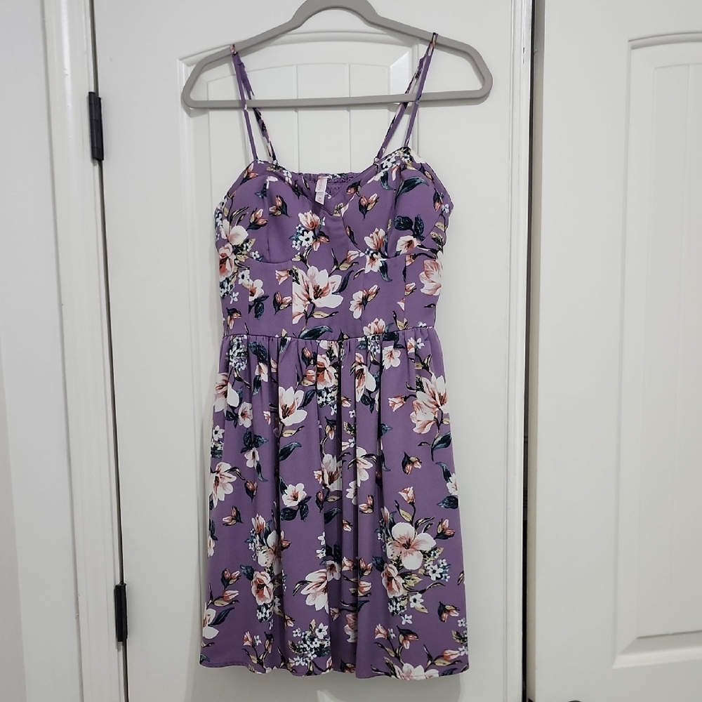 Xhilaration Purple Floral Mini Dress